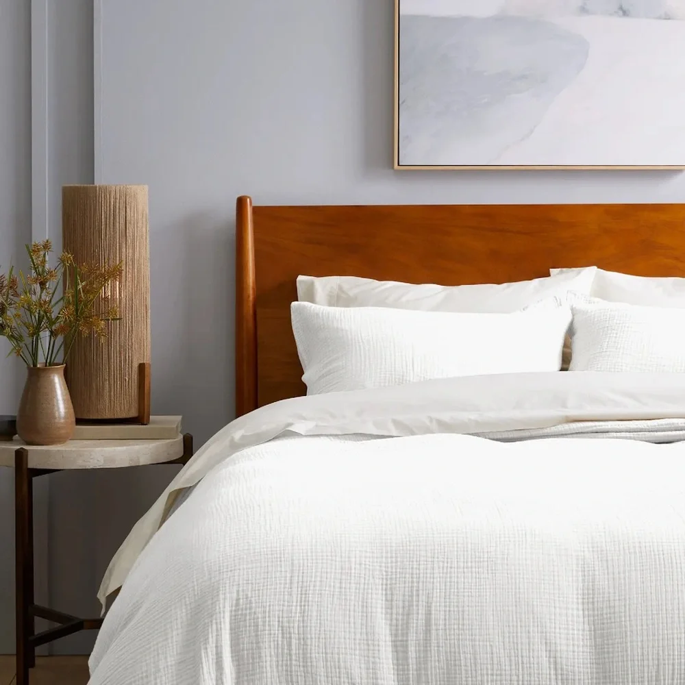 NWT Quince Organic Airy Gauze Queen Duvet Cover Set